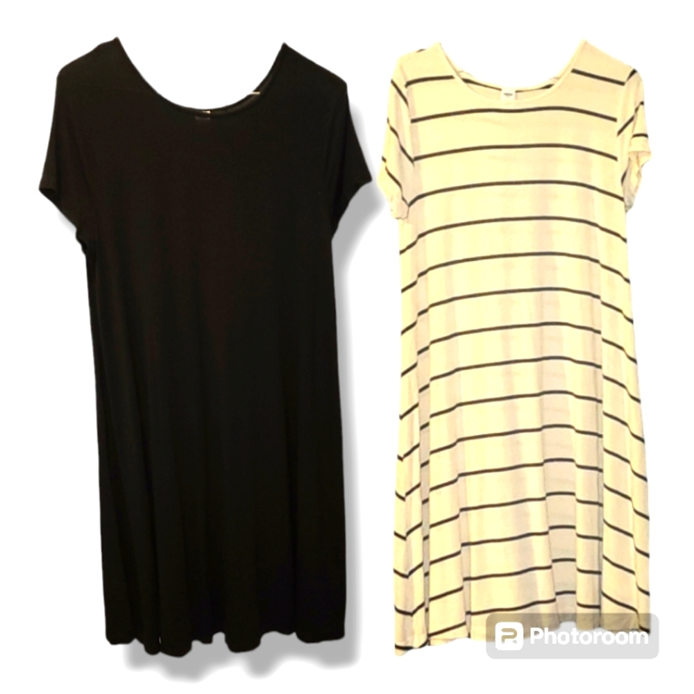 Bundle of (2) comfortable, sizr Large Old Navy Swing Dresses